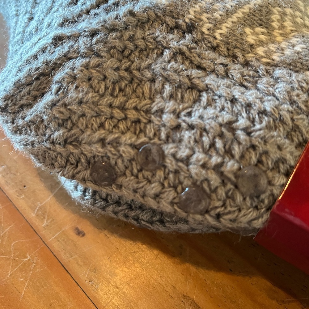 Gray and White Knit Sock Slippers - Picture 6 of 6